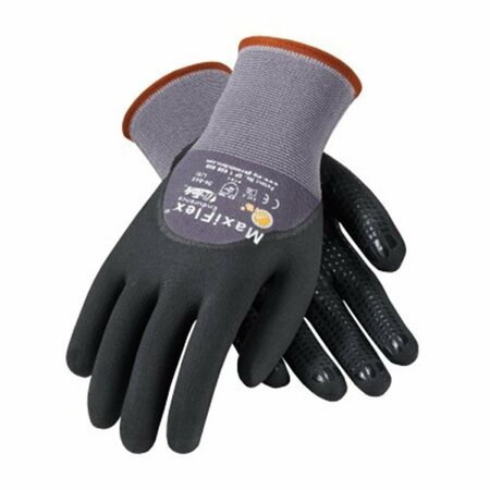 BOUTON 15G Gray Nylon Black 0.75 MicrofFoam Grip On Palm Glove Large 112-34-845/L